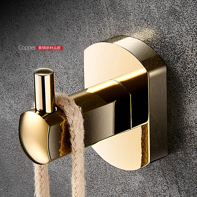 BAKALA Luxury Golden Brass Wall Hook Coat Towel Black Hooks for Bathroom Gold Copper Kitchen Hook Gray Copper Clothes Hook