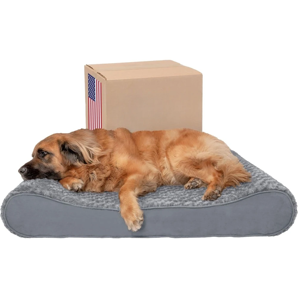 

Orthopedic Dog Bed for Large Dogs w/ Removable Washable Cover, For Dogs Up to 150 lbs - Ultra Plush Faux Fur & Suede Luxe