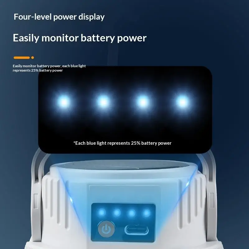 Ultra Bright LED Solar Camping Light USB Rechargeable Power Bank Function for Outdoor Fishing Hiking Emergency Use