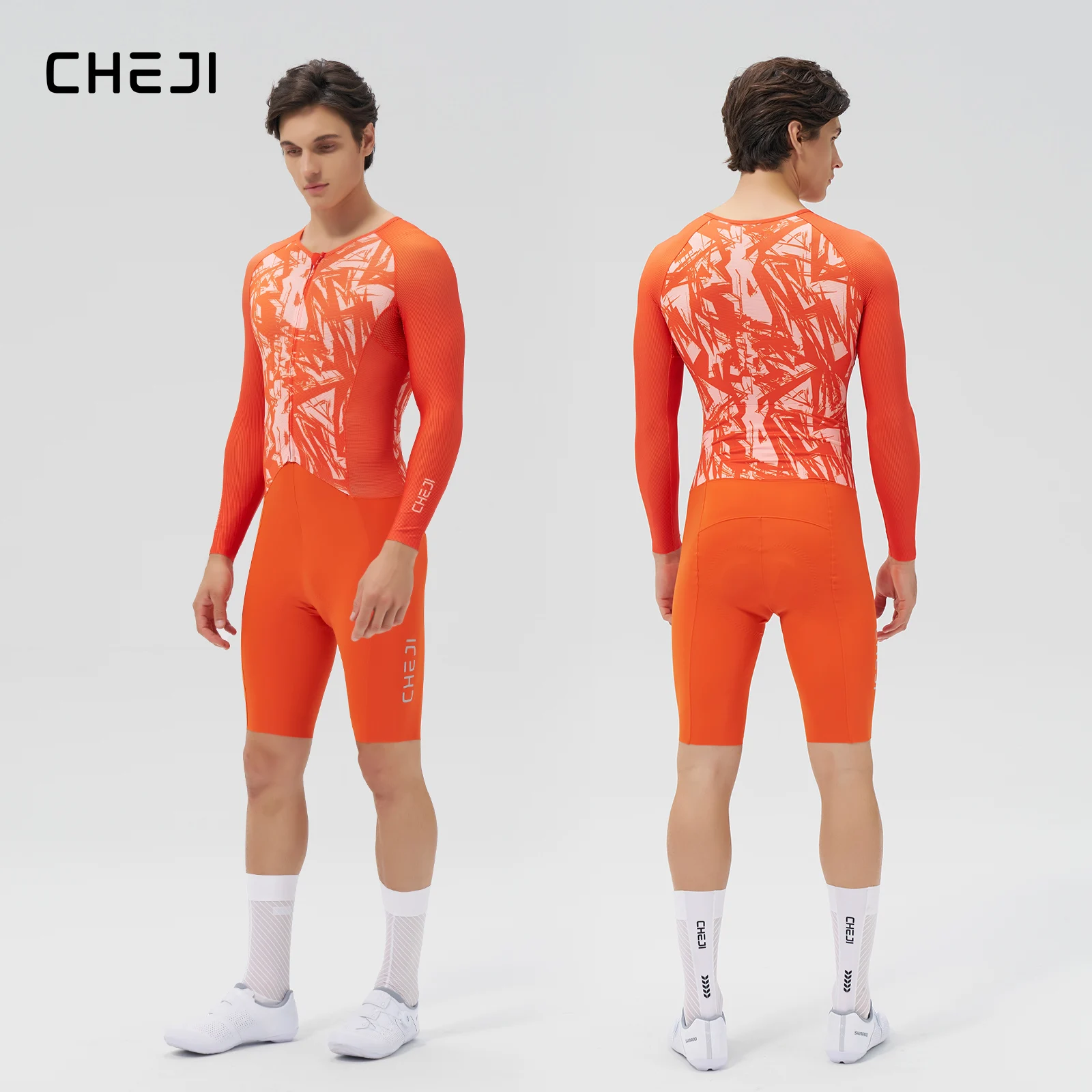 

CHEJI Road Suit Long Sleeve Seamless Comfortable Quick-Drying Ideal for 6-Hour Long-Distance Riding Cycling Gear