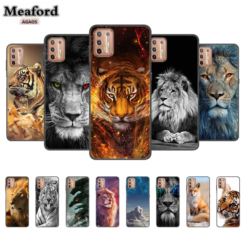 For Motorola Moto G9 Plus Phone Case Silicone TPU Back Cover Luxury Funda for G9 Power Play Soft Protective Cool Animal Coque