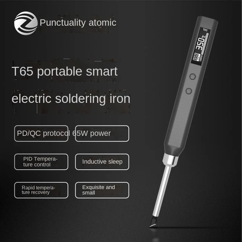 

T65 Smart Electric Soldering Iron Portable Mini Soldering Station 65W QC/PD Power Supply Digital Display Constant Temperature