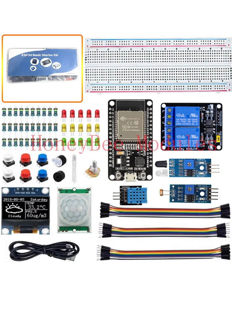Kit de créateur pour projets Kit de démarrage pour kit esp32 développement ESP-32S kit de développement WIFI Kit de démarrage de base de carte