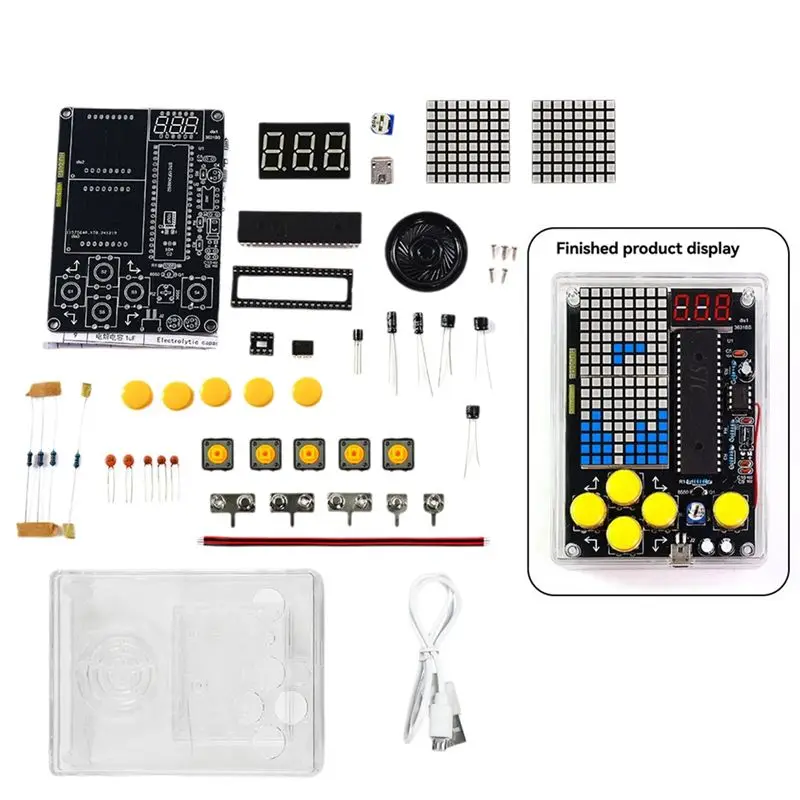 

[AAAE 2026] DIY Pixel Game Kit+Voice Mini Pixel Game Console Electronics DIY Kit Soldering Project Practice Solder Learning Set