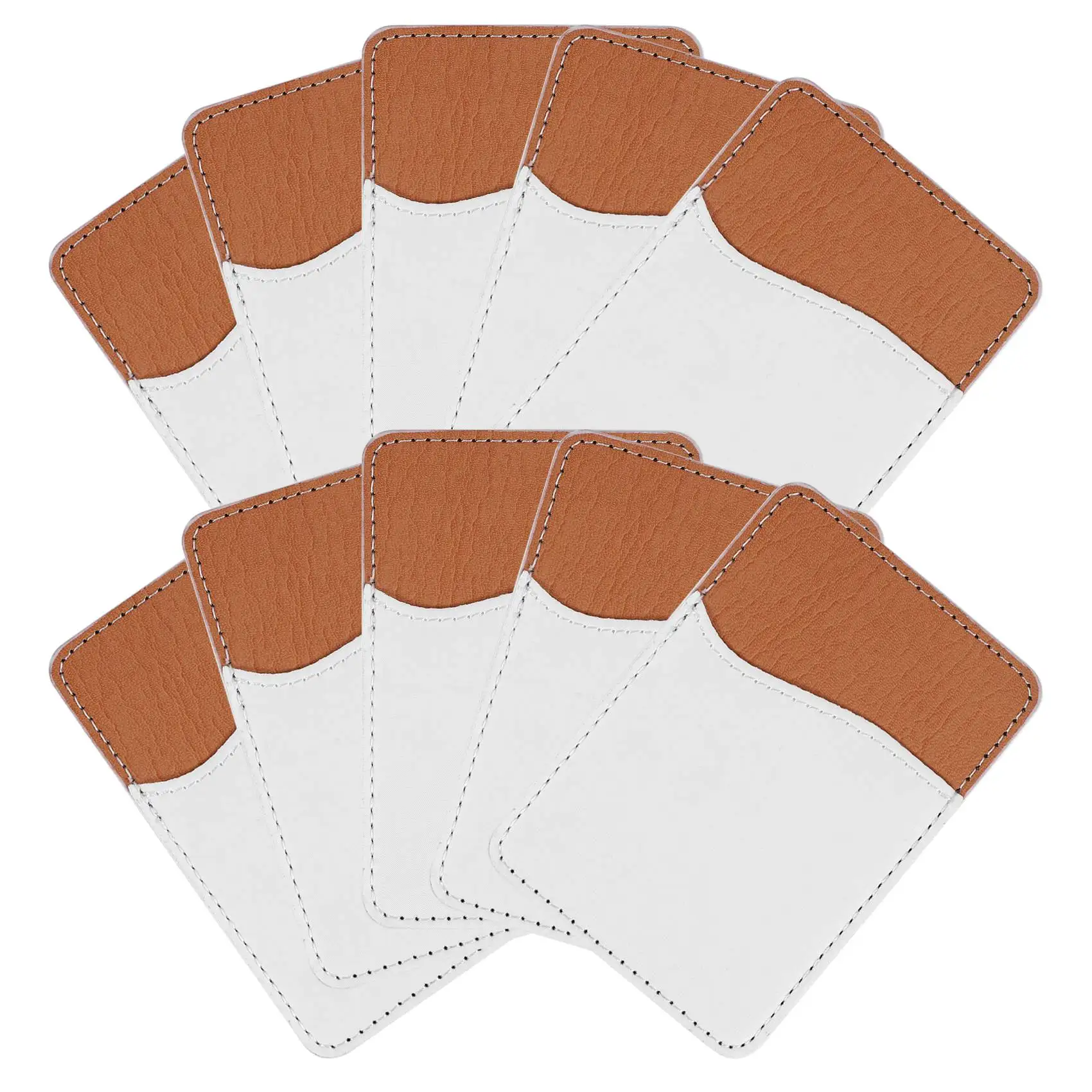 Delicate Texture-10Pcs Sublimation Blanks Phone Wallet - PU Leather Card Holder For Back Of Phone Stick On Android DIY Bl