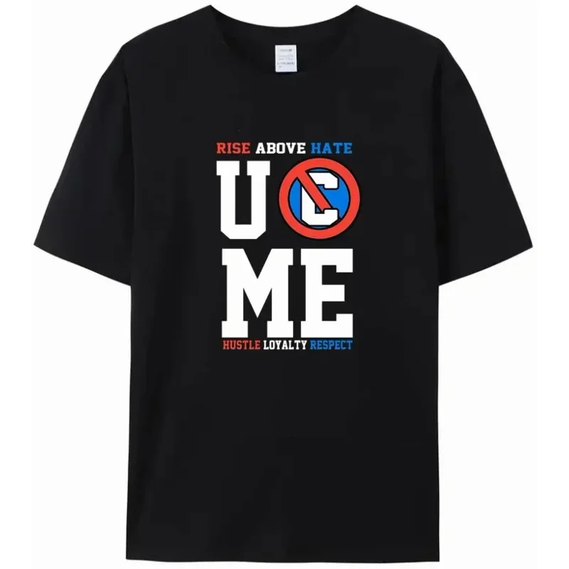 Wrestling T-shirt John Cena casual men's women's high quality T-shirt rise above hate UC me hustle loyalty respect printed tee