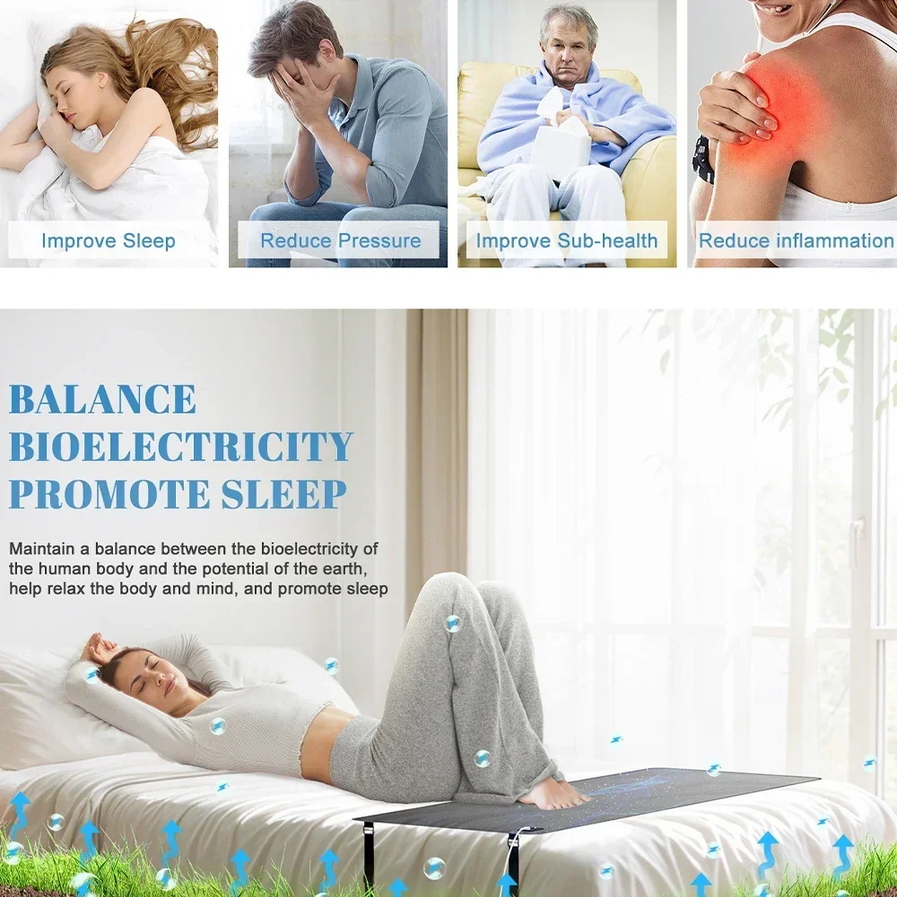مرتبة التأريض، مرتبة تأريض جلدية موصلة، حصيرة النوم، استعادة الطاقة، أفضل النوم، مضادة للكهرباء الساكنة، الاسترخاء على الجسم