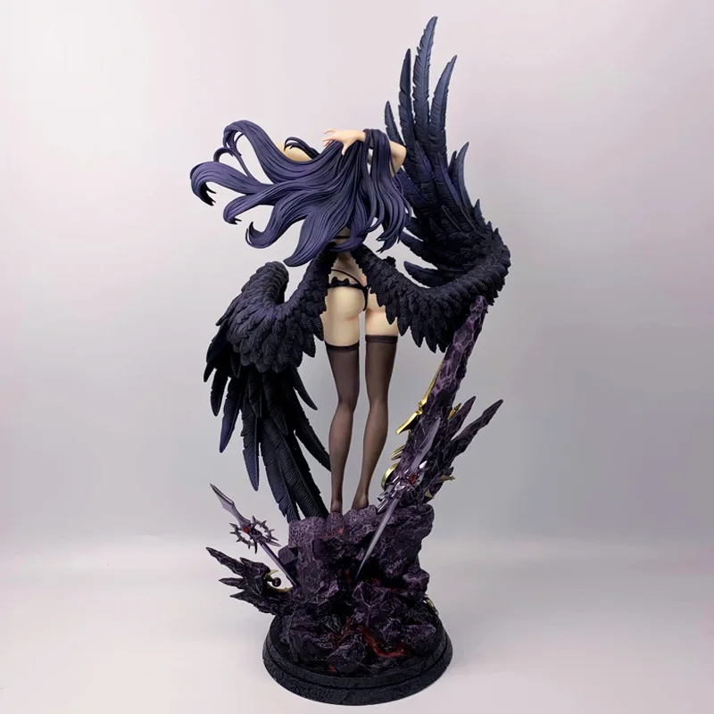 58cm anime periféricos overlord albedo figura de ação super tamanho súcubo estátua estatueta coleção ornamento presentes desktop gk