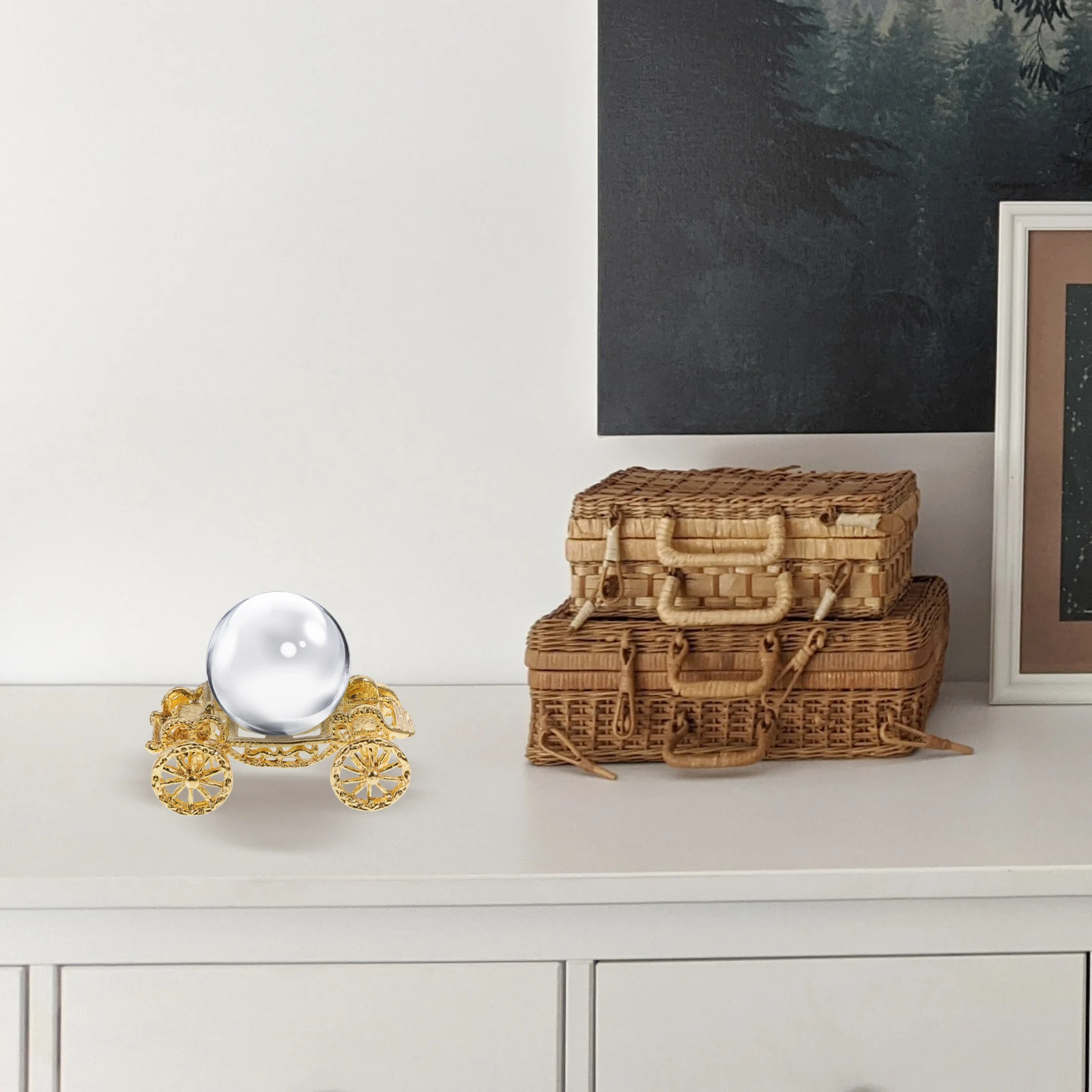 

Crystal Ball Alloy Safe Workmanship Home Desktop Display St Decor Gift Party Festival Display Pedestal Vintage
