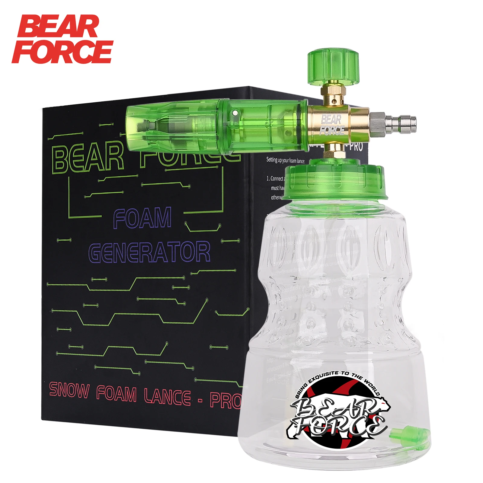 Pressure Washer Aluminum Foam Cannon Foam Generator Snow Foam Lance with 1/4” Quick Connector for Portland Husky Ryobi Greenwork