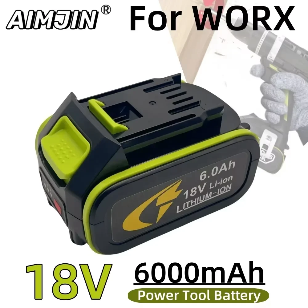 

For WORX 18V 6.0Ah WA3016 WA3023 WA3054 WA3027 WA3406 WU279 WU294 WU362 WU388 WU629 WU808 Power Tool Battery