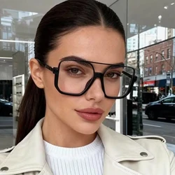 Oversized Luxury Glasses Frame Women New Fashion Square Orange Clear Eyeglasses Female Elegant Brand Big Optical Spectacles