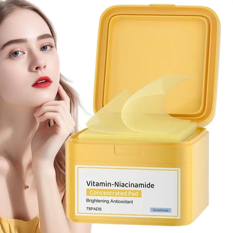 Face Vitamin Whitening Pads Fades Dark Spots Exfoliates Skin Pads Facial Toner Exfoliating And Smoothing Pores Facial Toner