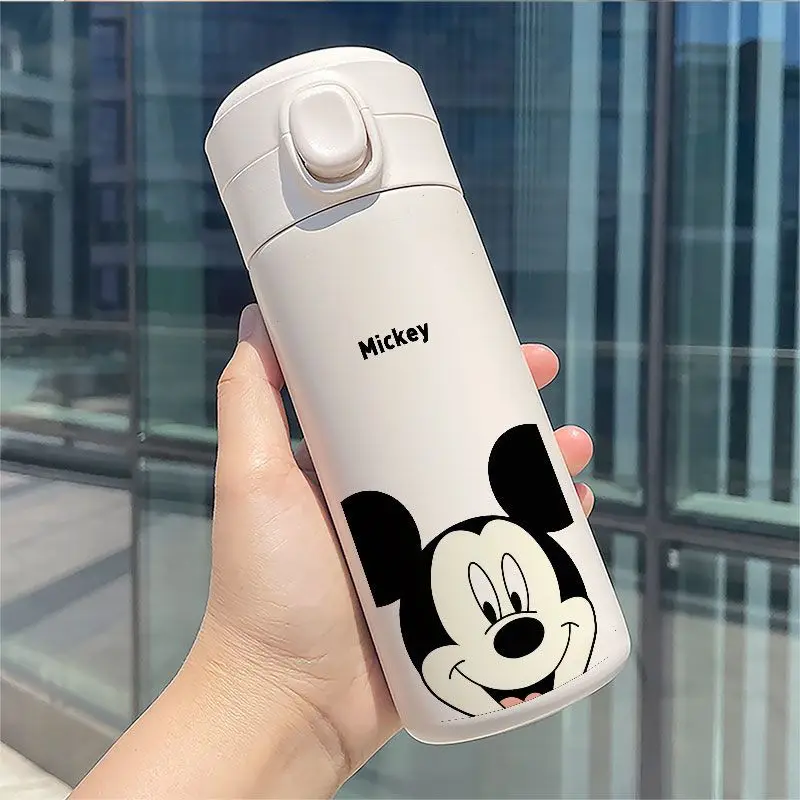 Disney Cup Mickey Minnie Mouse Thermos Cup Childen Cartoon Water Cup 304 Stainless Steel Water Bottle Portable 350ML 450ML