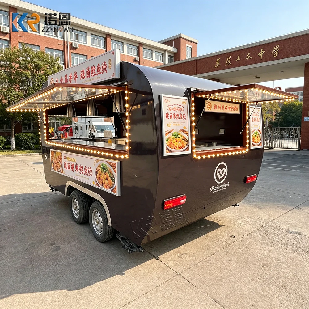 

High Quality Restaurant Food Truck Outdoor Street Mobile Kitchen Food Trailer Vintage Fast Food Truck Trailer for Wedding