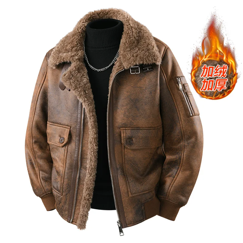 Men's Thick Casual thicken Coat High Quality Lapel Trend Spring Autumn Jacket 2025 winter New style Middle-aged jackets male
