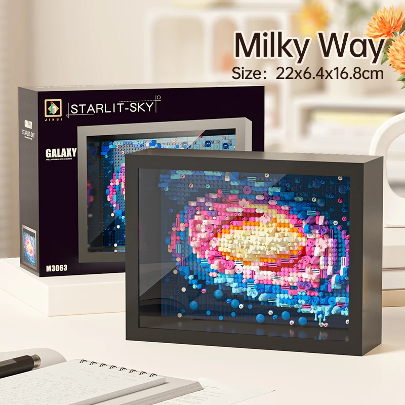 Creatieve wereldberoemde kunstschilderij zonnebloem Van Gogh The Starry Night Galaxy Kanagawa bouwsteen, kerstverjaardagscadeaus