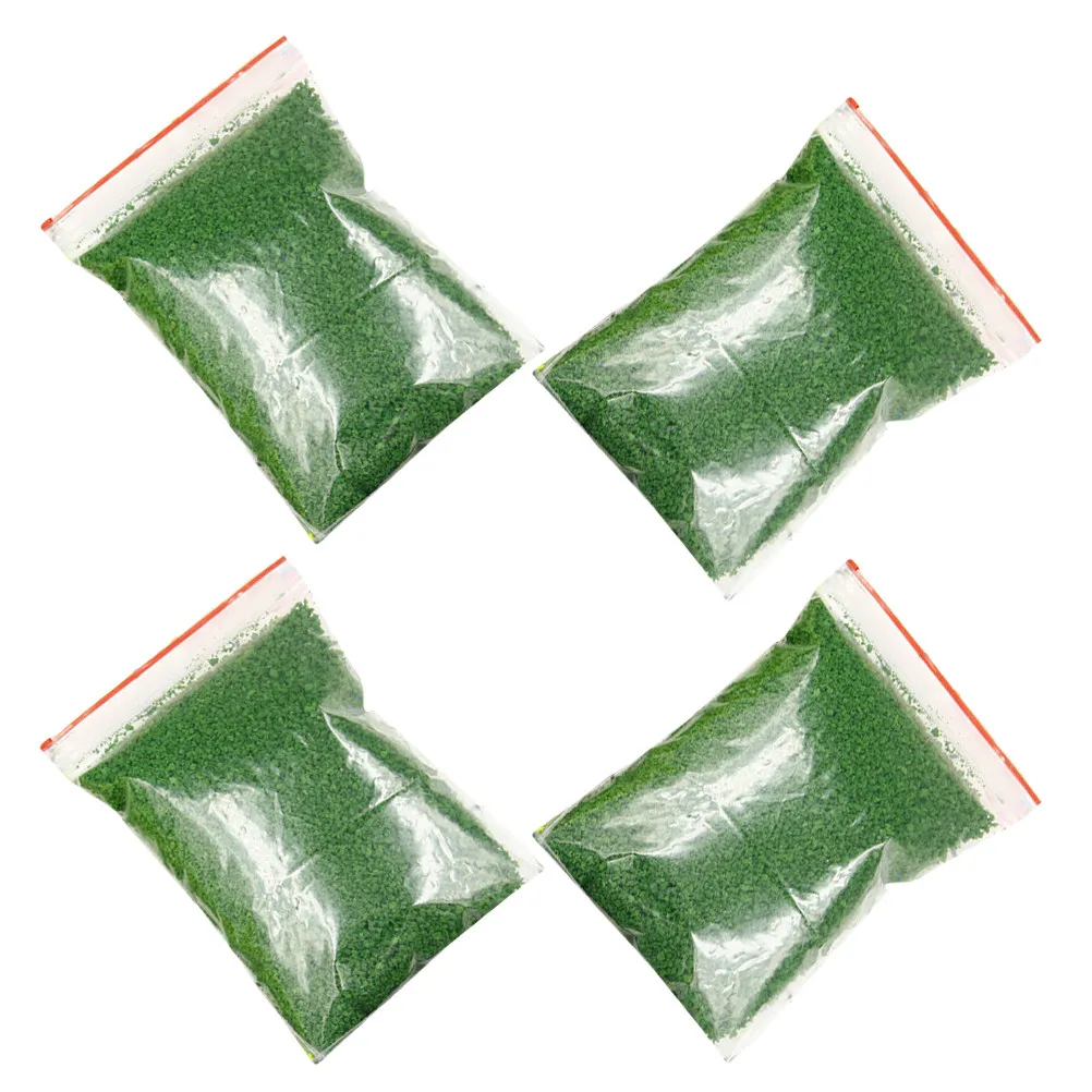 4Packs Artificial Static Grass Powder Green Fake Grass for Train Table Miniature Landscape Diorama Scenic Flocking