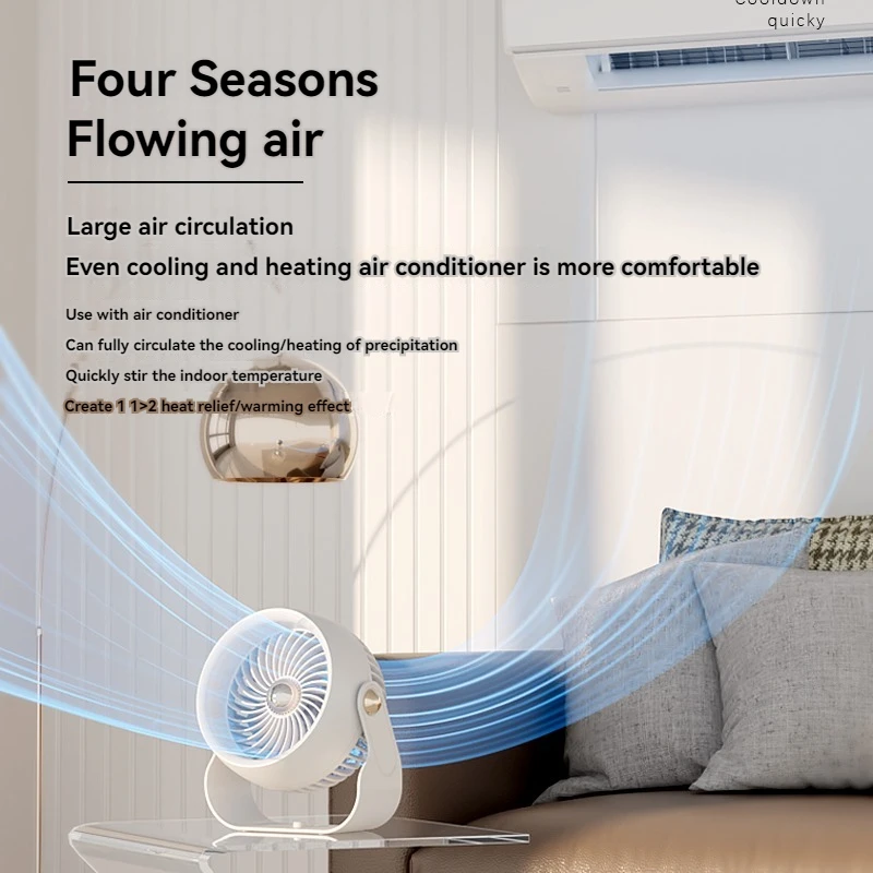 Wall mounted desktop fan, small dormitory, household bedroom, light sound office, air circulation fan, four levels