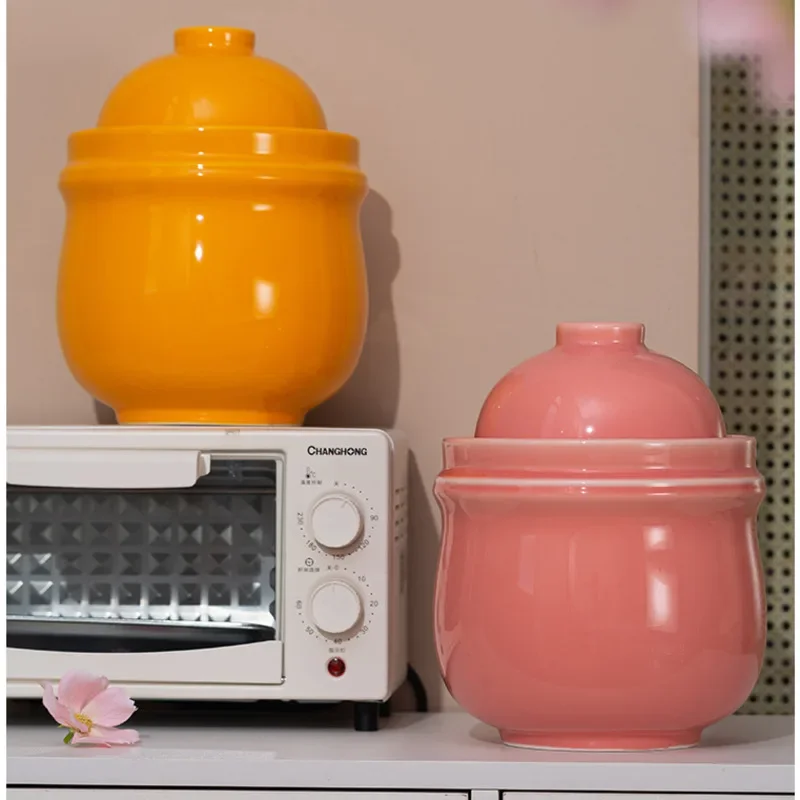 Household Large Kimchi Jar Sealing With Cover Sour Pickle Pot Jingdezhen Ceramic Food Container Multifunctional Kitchen Utensils