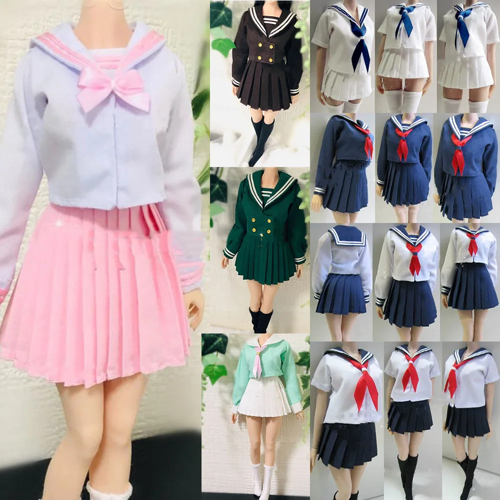 

1/6 Women Soldier Uniform Japanese Girl Jk Skirts High Waist Students School Uniform For 12'' Action Figure Body