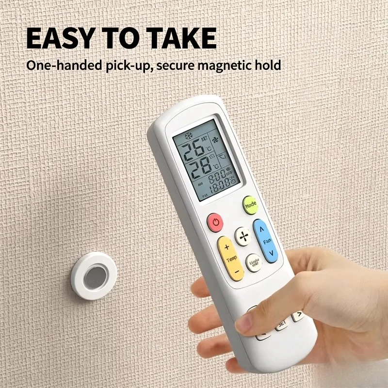 Magnetic Remote Control Holder No Drill Wall Mount Strong Adhesive Remote Hook for Air Conditioner Tv Controller