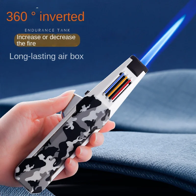 Spray Gun Lighter Direct Stroke Pen Type Moxibustion Cigar Barbecue Special Windproof Gas Lighter