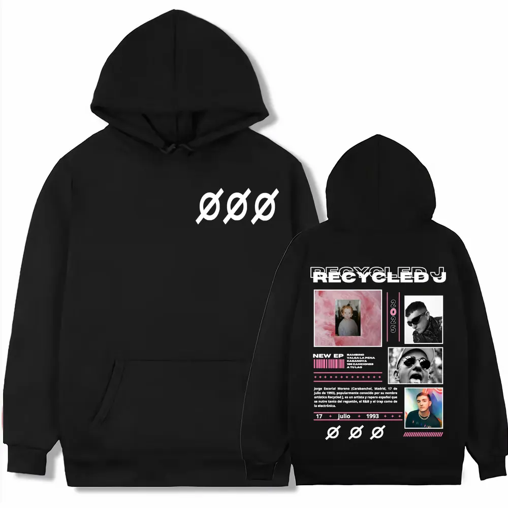 مغني الراب المعاد تدويرها J 2025 جولة الجرافيك هوديس الرجال النساء Harajuku الهيب هوب خمر هوديي الخريف/الشتاء بلوزات الراحة غير رسمية