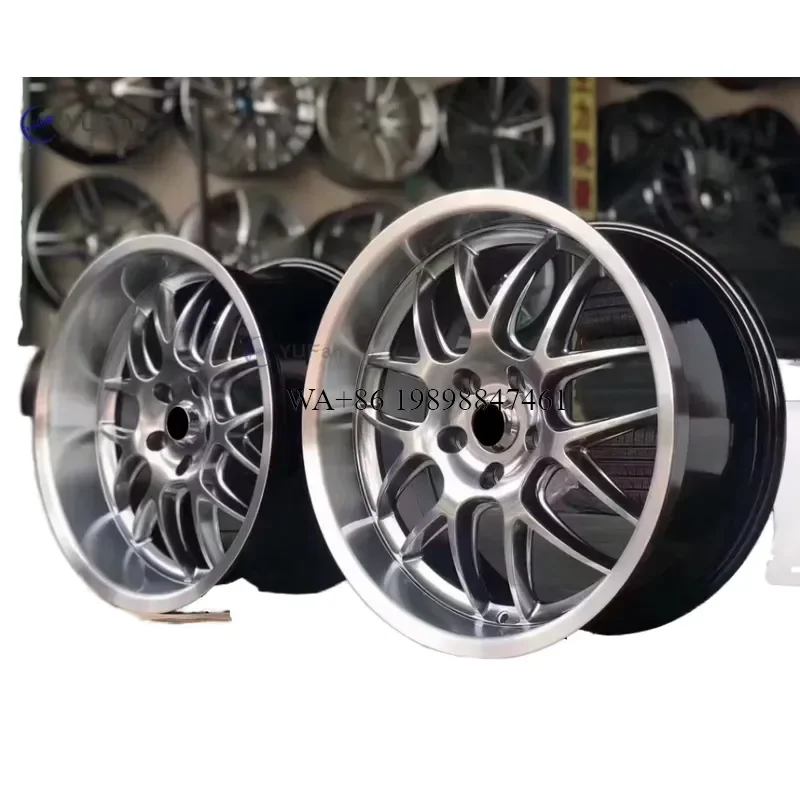 for HZR 18 Inch Forged Alloy Wheels 8.5J 9.5J Mesh Design Hyper Black Lip Low Pressure Cast Retrofit Rim Bolt Pattern 2 Year