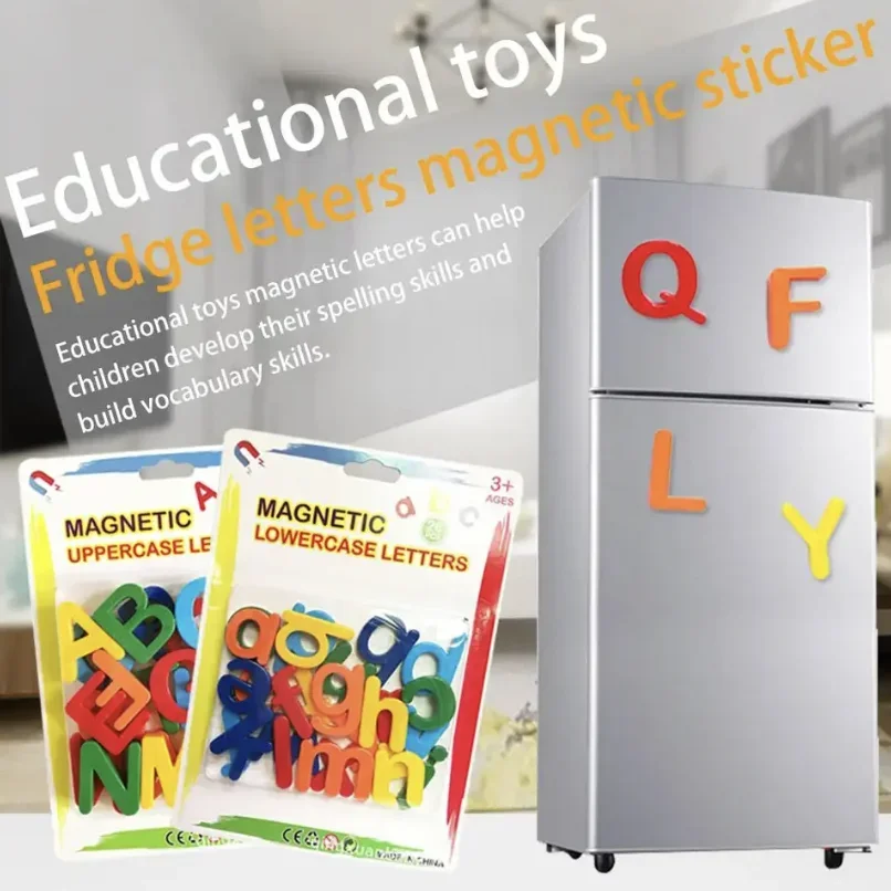 Magnetic Learning Alphabet Numbers Geometric Shapes Plastic Refrigerator stickers Spelling Counting Educational Toy