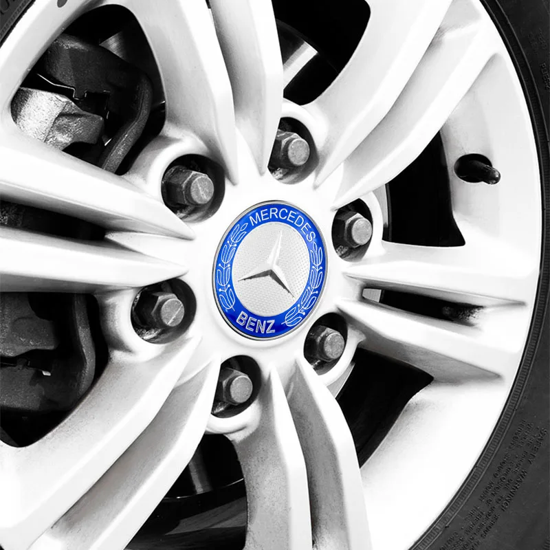 4Pcs Car Wheel Center Hub Cap Emblem Decal Wheel Sticker Car Styling For Mercedes Benz B/C/E/S Class A Class C200L GLC GLK