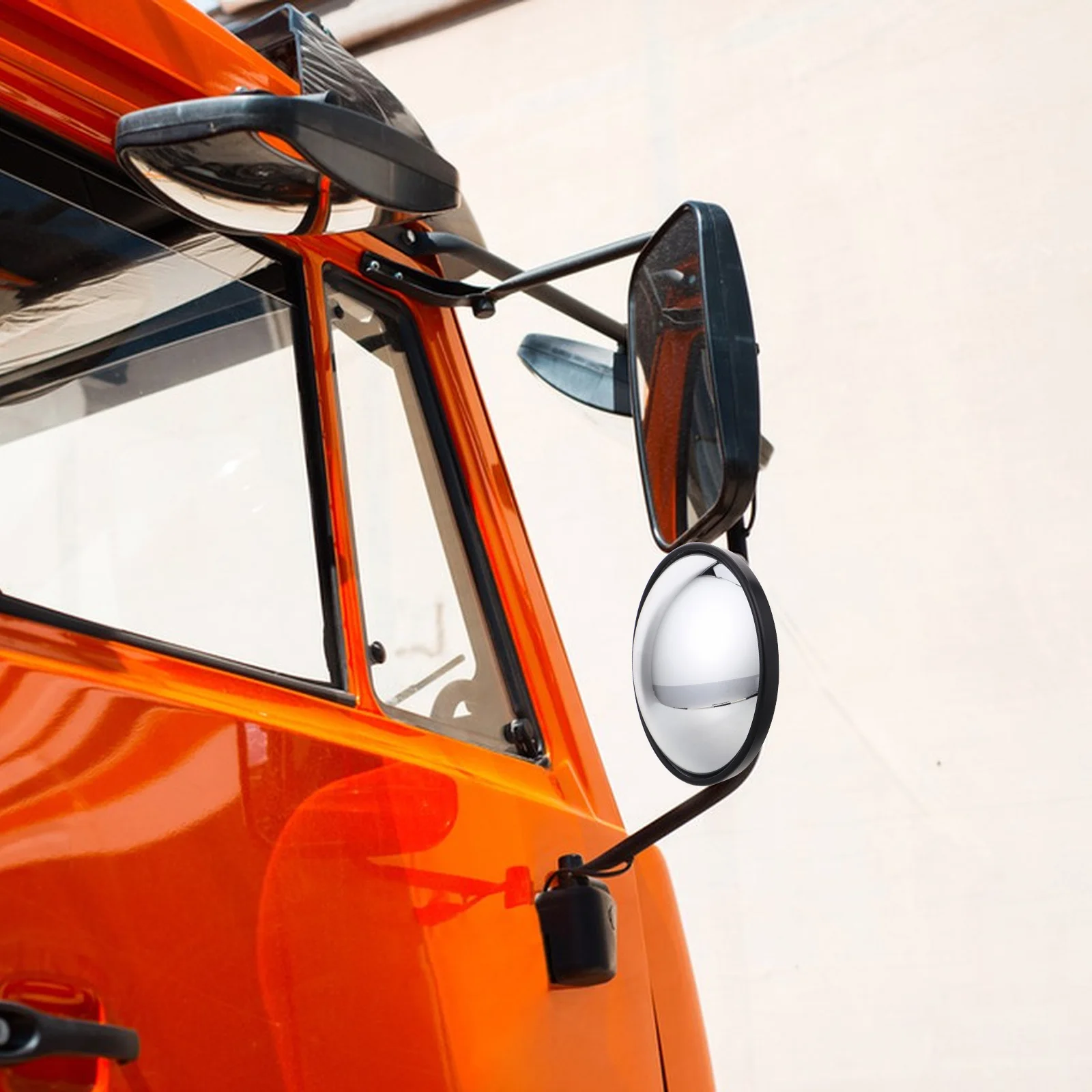 

Universal Large Convex Mirror for Trucks Buses Easy Install Durable Shockproof Rainproof Enhance Safety Visibility