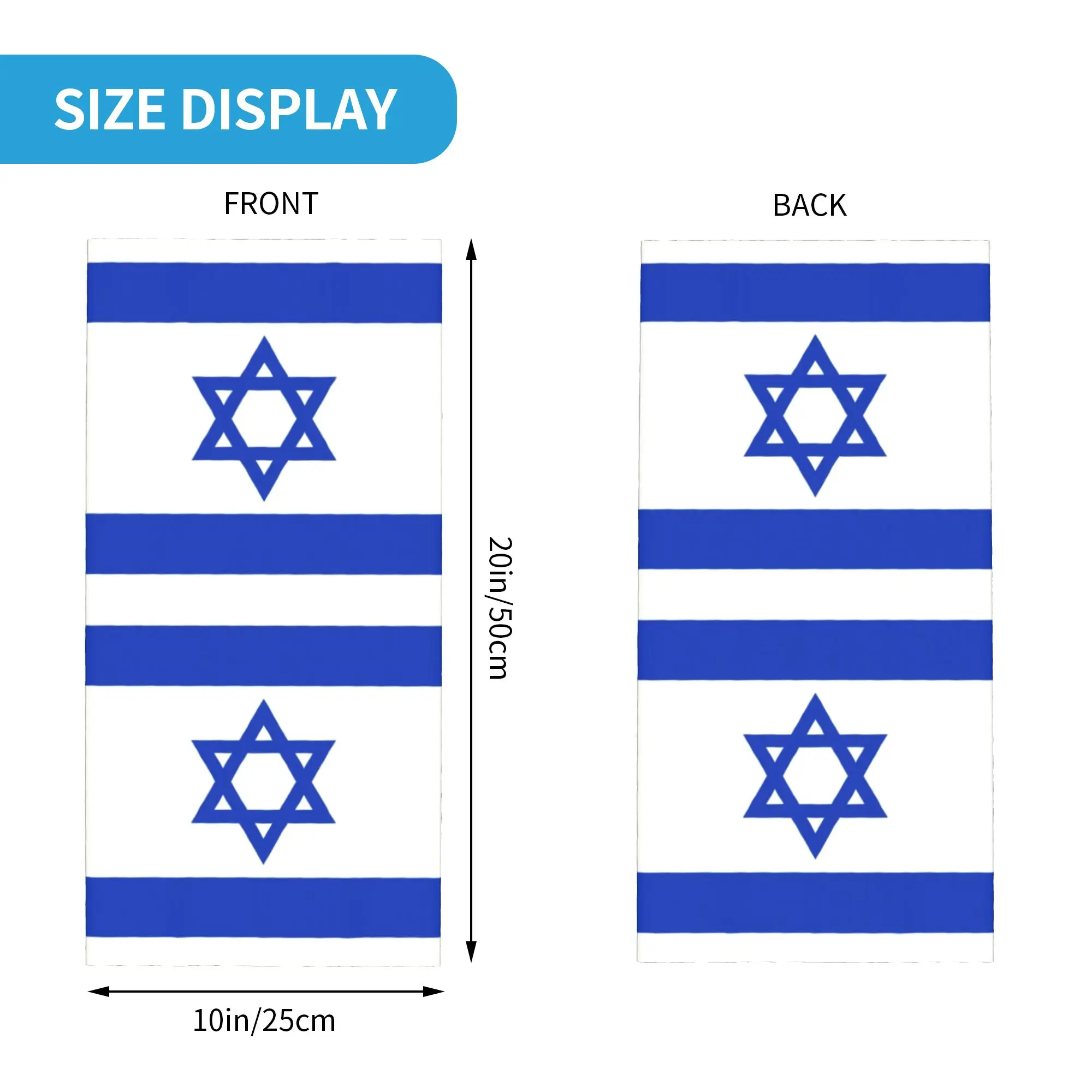 Custom Israel Flag Bandana Neck Gaiter for Hiking Running Women Men Wrap Scarf  Headband Warmer