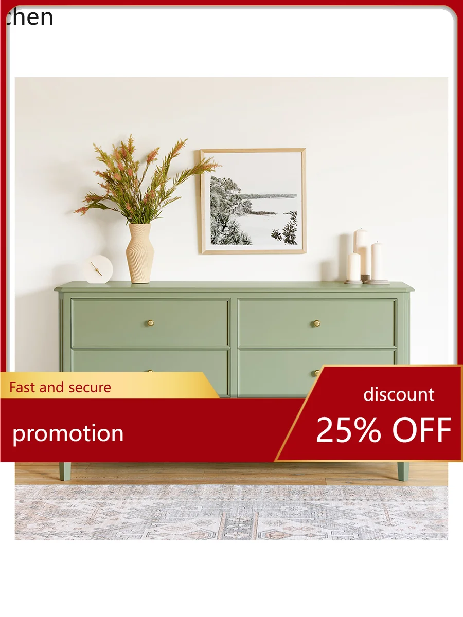 

HT Solid Wood Storage Cabinet Bedroom Living Room Storage Six-Drawer Cabinet Country Style Storage Cabinet