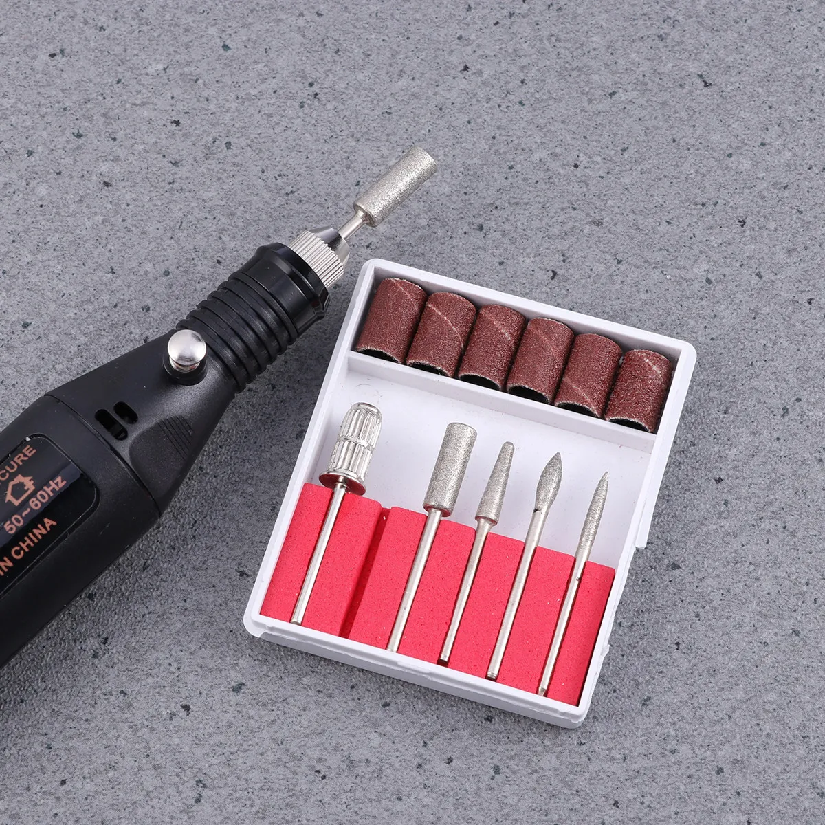 Lima per Unghie Elettrica Professionale, Strumento per Pedicure e Manicure, 6 Punte Intercambiabili, Punte in Metallo da 24mm e 32mm per Acrilico