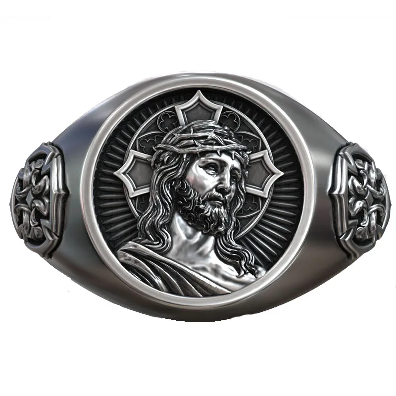 13g SheCrown Jesus Christ Crown Thorn Cross Pattern Christian Rings 925 SOLID STERLING SILVER Many Sizes Rings sz6-13