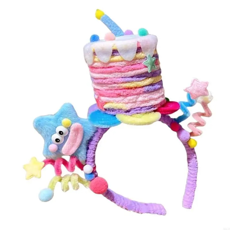 

M6CD Festive Cake Headband Headwear for Birthday Celebrations and Theme Parties