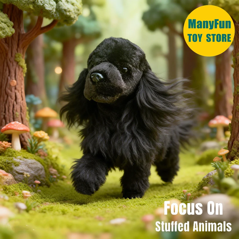 

Плюшевая игрушка Английский кокер-спаниель: реалистичная имитация собаки, мягкая игрушка-собачка, кавайная кукла, подарок