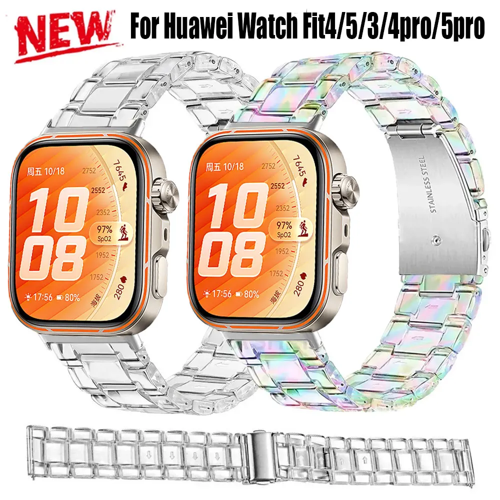 Klares Armband für Huawei Fit5 Fit4 Fit3 Armband für Huawei Watch Fit5pro Fit4pro Band Austauschbares Correa-Zubehör