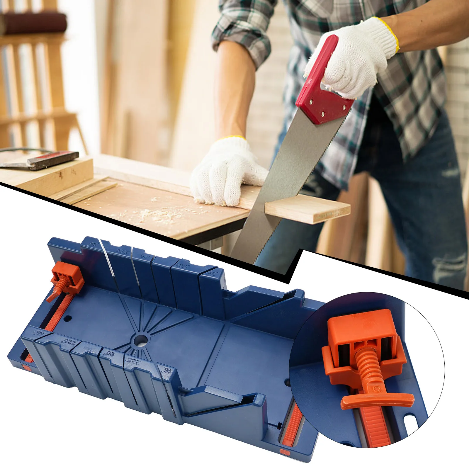 Tool Mitre Saw Box Woodworking Cutting Multifunction S/M/L 45 Degree Cutting 90 Degree Cutting ABS Plastic Blue 2022 New