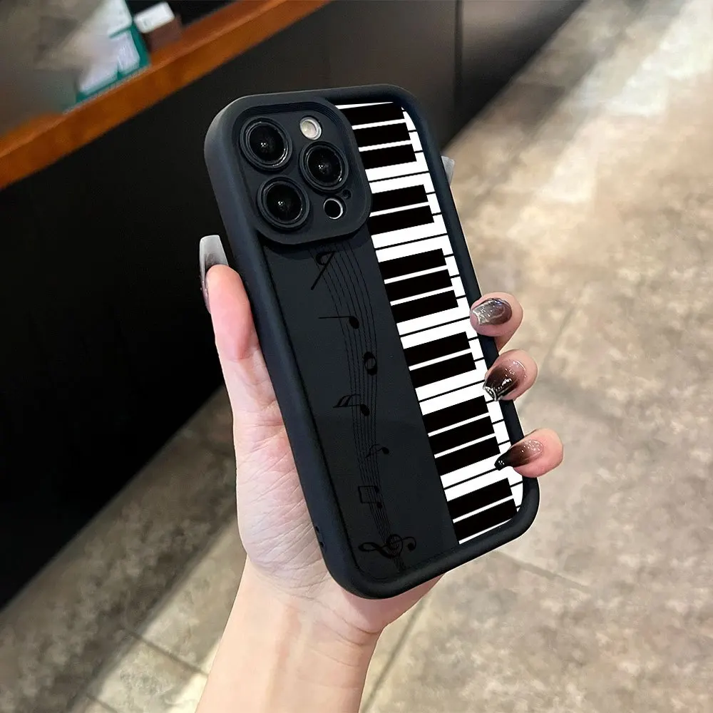 Piano Concise Pattern Soft TPU Phone Case For iPhone 16 Pro Max 15