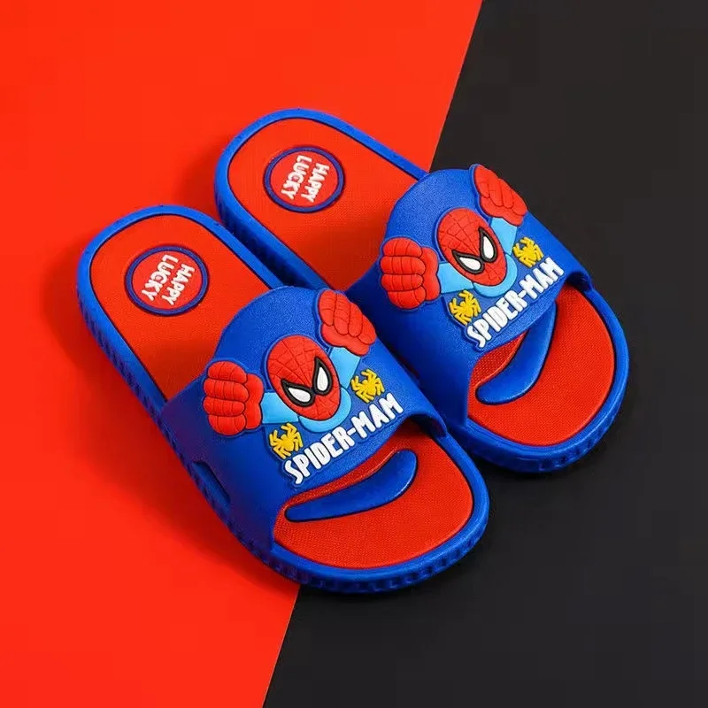 New Boys Kids Slippers Girls Summer Shoes Children Toddler Cartoon Spiderman Home Beach Bath Sandals Indoor Slippers EUR24-39