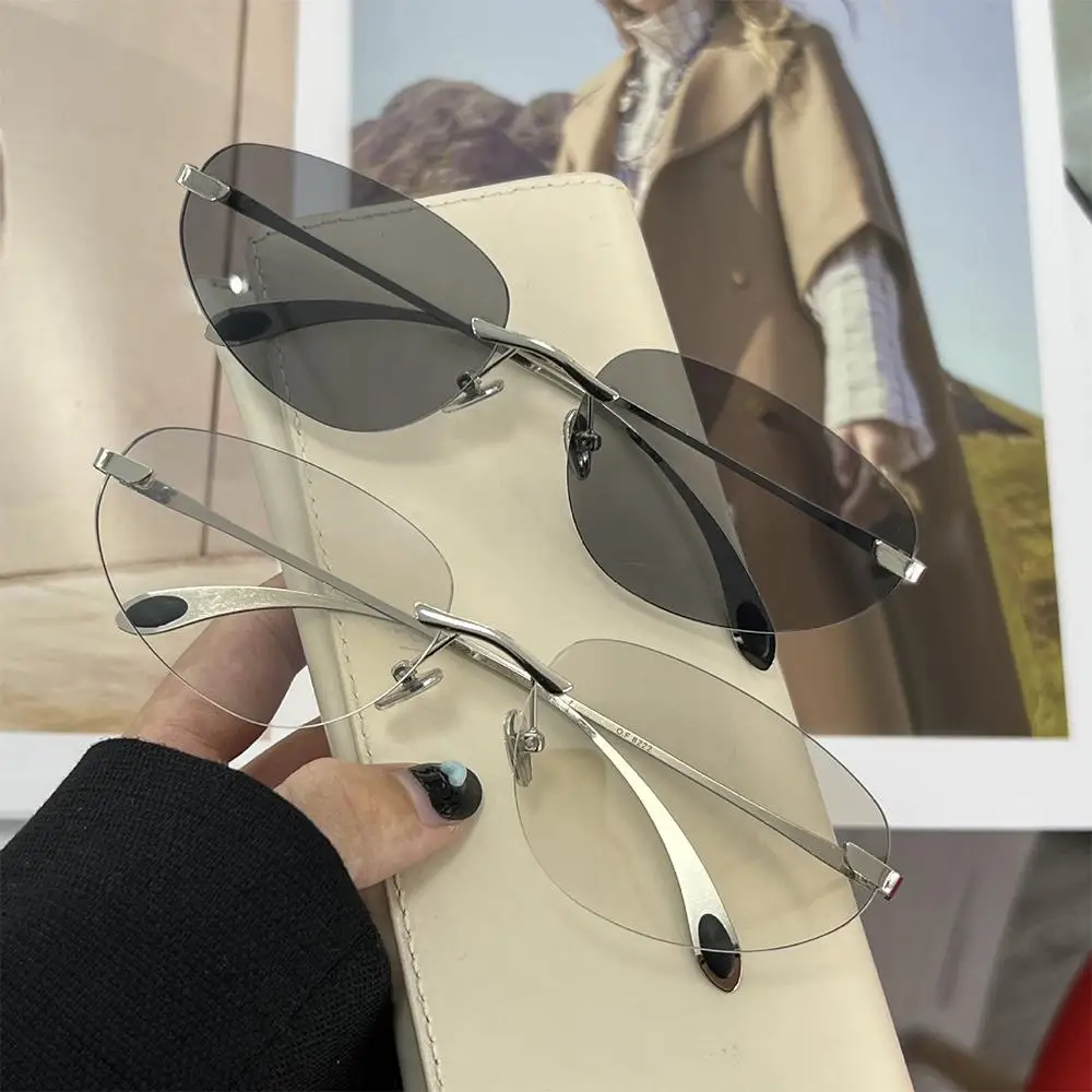 

Модные футуристические безрамные солнцезащитные очки с защитой UV400, новинка 202K оттенков, роскошные солнцезащитные очки унисекс в стиле хип-хоп для женщин и мужчин