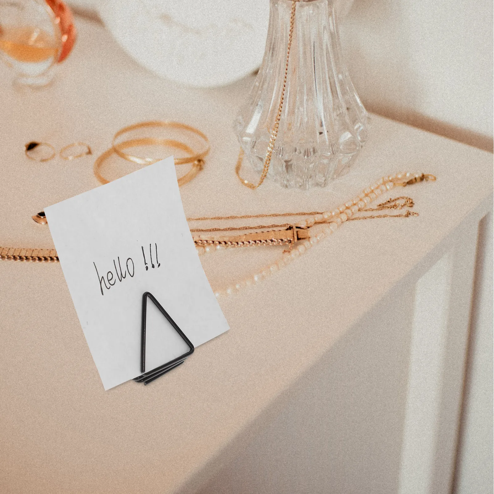 30Pcs Triangle Memo Clips High Grade Aluminum Alloy Compact Lightweight for Notes Photos Table Numbers Place Cards Display