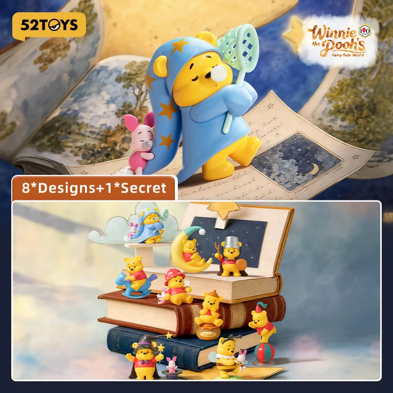 52TOYS Winnie the Pooh's Fairy-Tale World Blind Box Kawaii Anime Action Figure Cartoon Model Surprise Box Mystery Box
