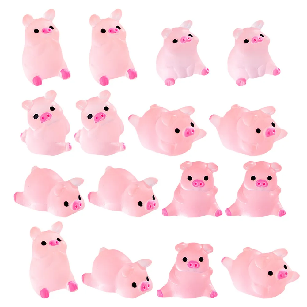 

24Pcs Glow in The Dark Mini Resin Pig Ornament Luminous Desktop Garden Fairy Decor Potted Plant Aquarium Micro Landscape Charm