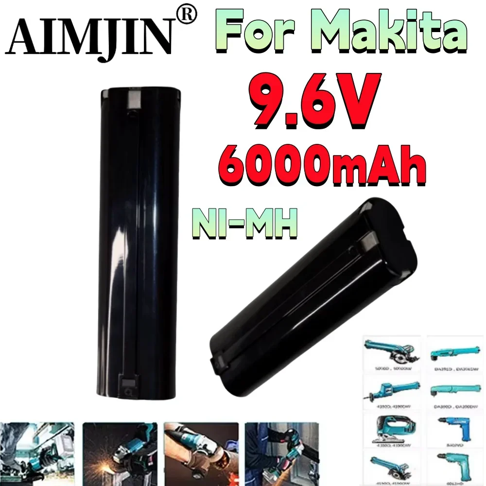 For Makita 9.6V 6000mAh Ni-MH Battery Replacement 9000 9000 902 9033 6095D 6096D 6093D 6012HD DA391D 5090D 4390D 5090D