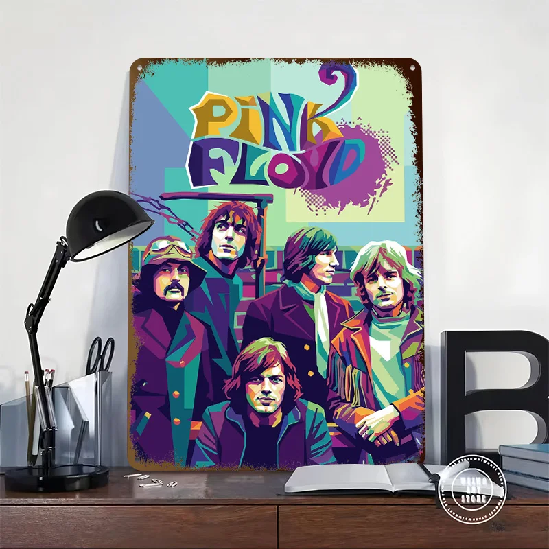 Pink Floyd Band Pop Art 3D Texture Printed Poster Custom Vintage Metal Tin Plate Sign for Wall Art Home Decorations Living Room