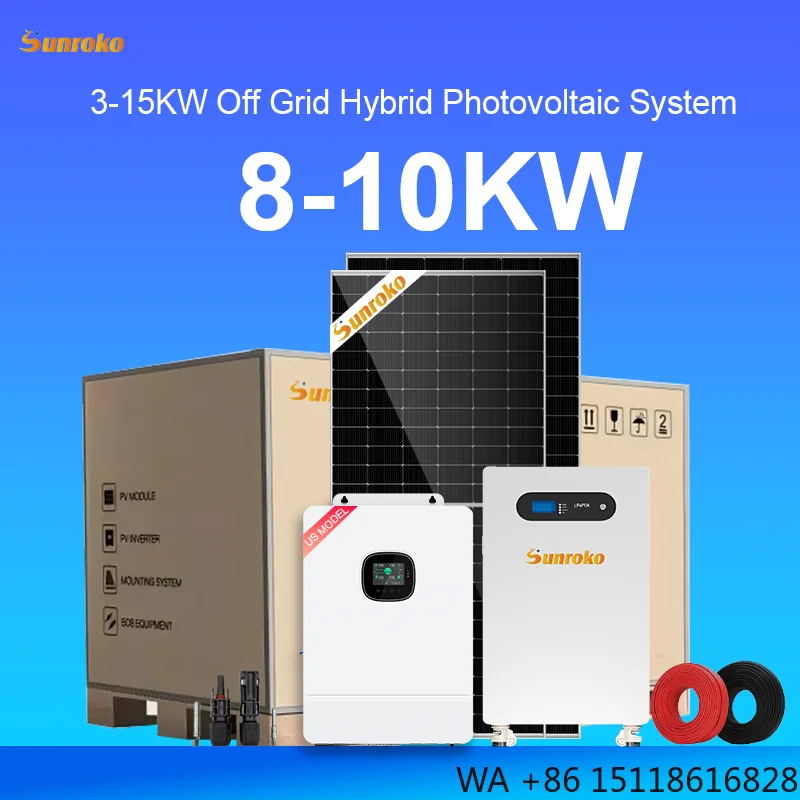 Sunroko Complete Home Solar Energy System 8000w 10kw 10 kw off Grid Split Phase Solar System