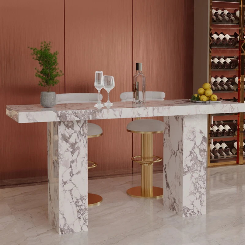 Commercial Mobile Bar Table Marble Modren Counter Restaurant Tables Vanity Manicure Muebles De Cocina Counter Furniture CY50BT